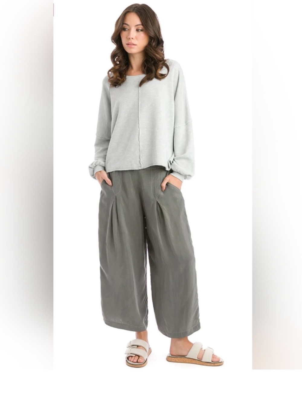 Hard Tail High Waist Culotte size Medium Dark Gray